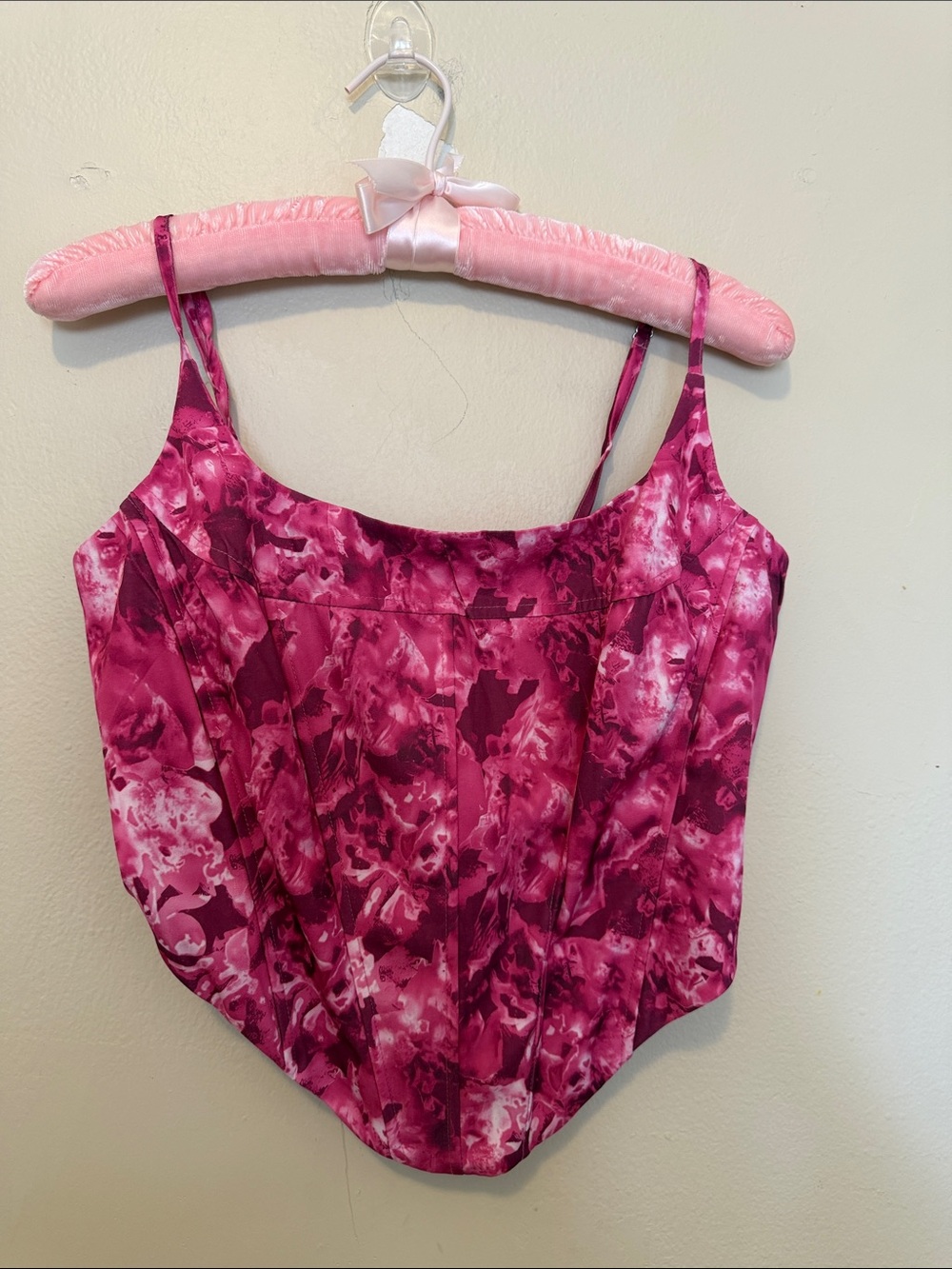Fashion Nova Pink Floral Satin Cami